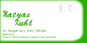 matyas kuhl business card
